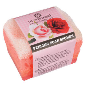 Aromaesti scrubspons met olijfzeep rozen Aromaesti scrubspons met olijfzeep rozen