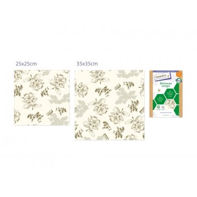 Bijenwasdoeken Set - Medium en Large - Flower print  Bijenwasdoeken Set - Medium en Large - Flower print