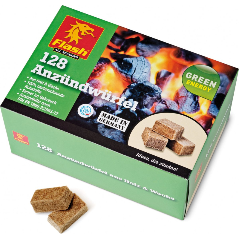 Aanmaakblokjes hout en was - 128 st.