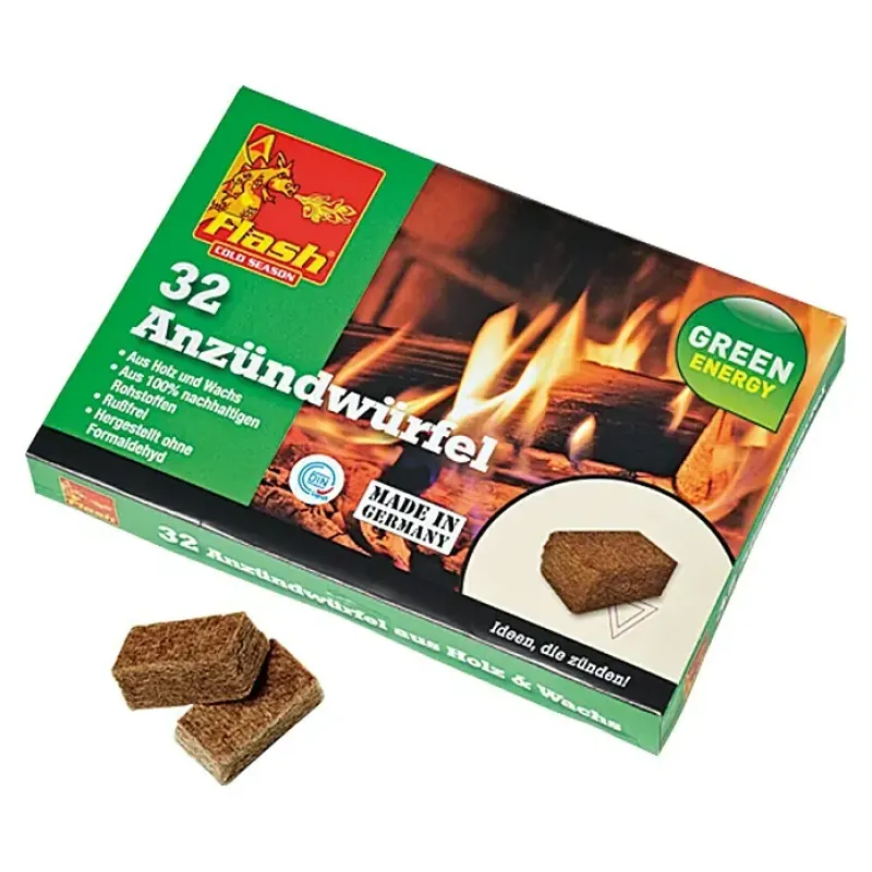 Aanmaakblokjes hout en was - 32 st.