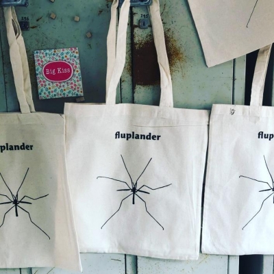 Linnen tas met zeefdruk Fluplander Linnen tas met zeefdruk Fluplander
