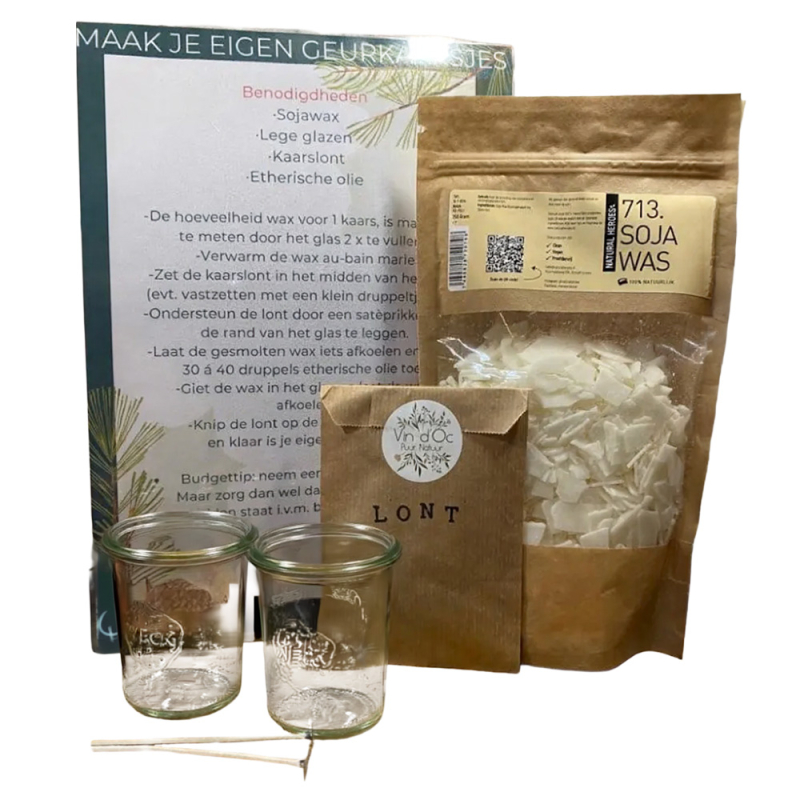 DIY mini-set natuurlijke kaarsen maken.