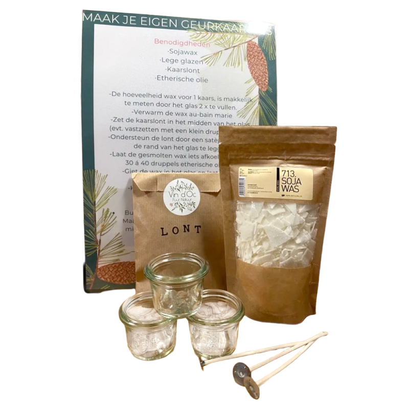 DIY waxinelichtjes maken met 3 mini-weckpotjes.