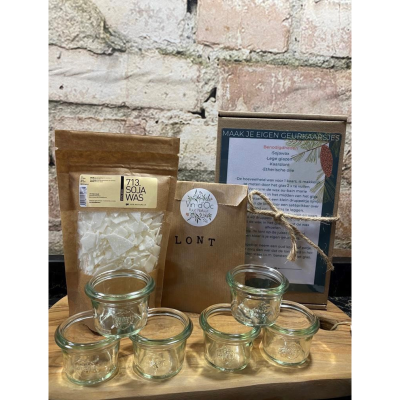 DIY waxinelichtjes maken met 6 mini-weckpotjes