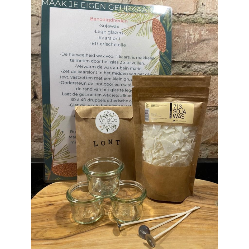 DIY waxinelichtjes maken met 3 mini-weckpotjes.