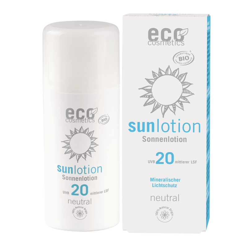 Eco cosmetics - zonnelotion/crème SPF20, zonder parfum en alcohol, 100ml