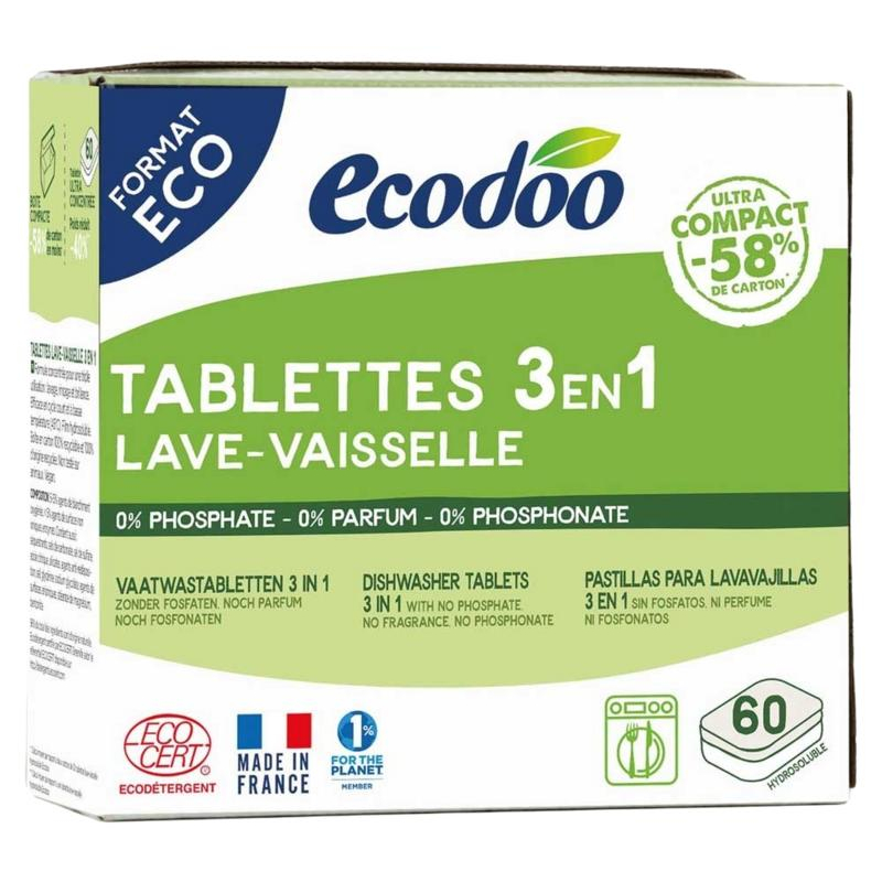 Ecodoo 3-in-1 Geconcentreerde Vaatwastabletten XL Bio