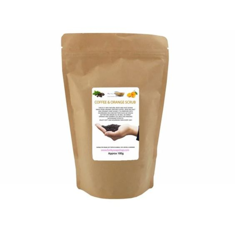 Koffie en sinaasappel lichaams- en gezichtsscrub
