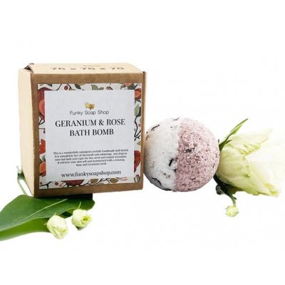 Funky Soapshop - Geranium en Roos Bruisbal Funky Soapshop - Geranium en Roos Bruisbal
