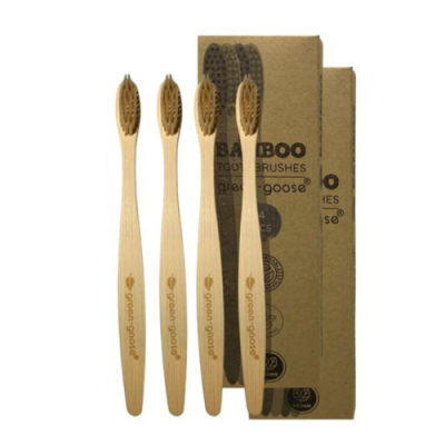 Green Goose - Bamboe Tandenborstels 4 Stuks Medium Green Goose - Bamboe Tandenborstels 4 Stuks Medium