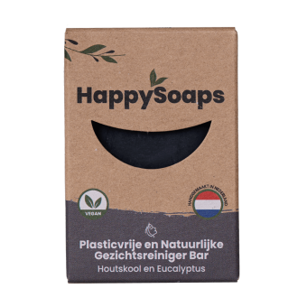 HappySoaps - Gezichtsreiniger Bar – Houtskool en Eucalyptus