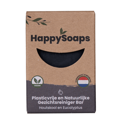 HappySoaps - Gezichtsreiniger Bar – Houtskool en Eucalyptus HappySoaps - Gezichtsreiniger Bar – Houtskool en Eucalyptus