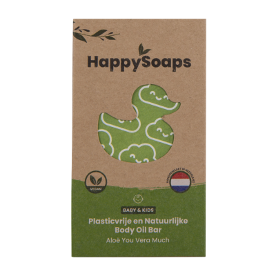 HappySoaps - Body oil bar - Aloë You Vera Much - baby en kids HappySoaps - Body oil bar - Aloë You Vera Much - baby en kids