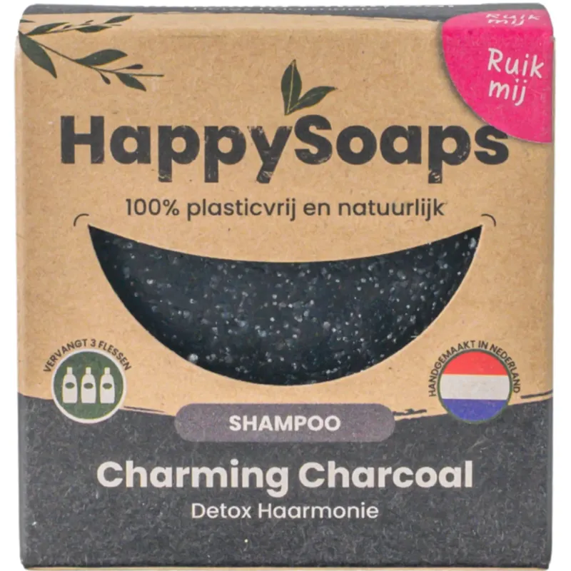 HappySoaps - Charming Charcoal en sweet Sandal Shampoo bar (alle haartypes)