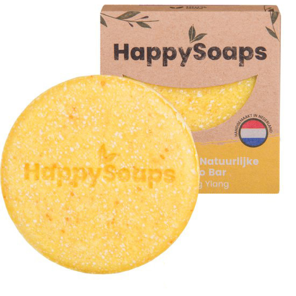 HappySoaps - Exotic Ylang Ylang Shampoo bar (dagelijks gebruik normaal haar)