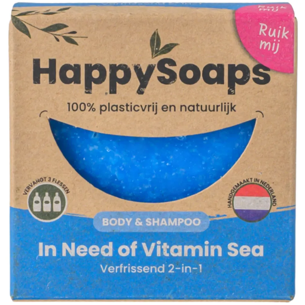 HappySoaps - In Need of Vitamin Sea Shampoo bar  (Roos en normaal haar)