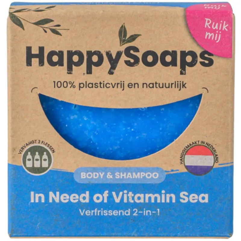 HappySoaps - In Need of Vitamin Sea Shampoo bar  (Roos en normaal haar)