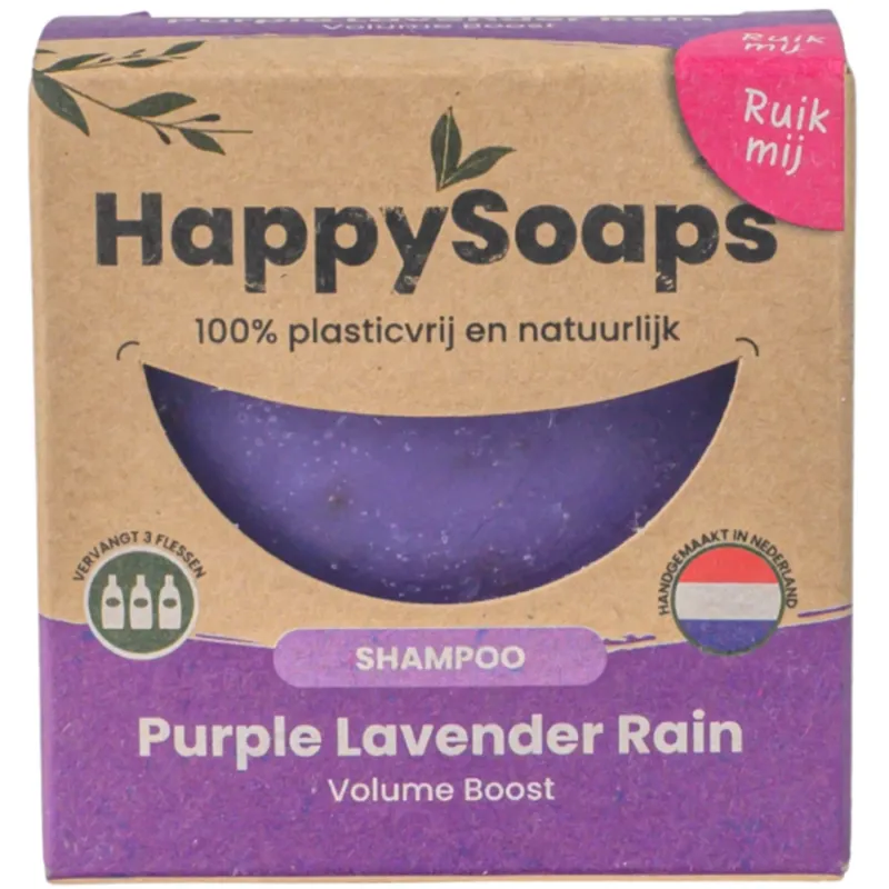 HappySoaps - Purple Rain shampoo bar (bij roos en normaal haar)