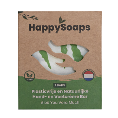 HappySoaps - Hand en Voetcrème Bar Aloë You Vera Much HappySoaps - Hand en Voetcrème Bar Aloë You Vera Much