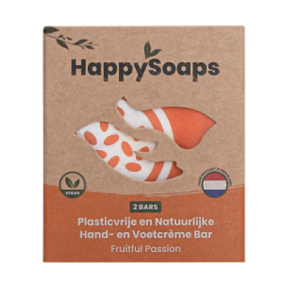 HappySoaps - Hand en Voetcrème Bar Fruitful Passion HappySoaps - Hand en Voetcrème Bar Fruitful Passion