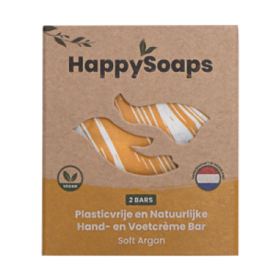 HappySoaps - Hand en Voetcrème Bar Soft Argan HappySoaps - Hand en Voetcrème Bar Soft Argan