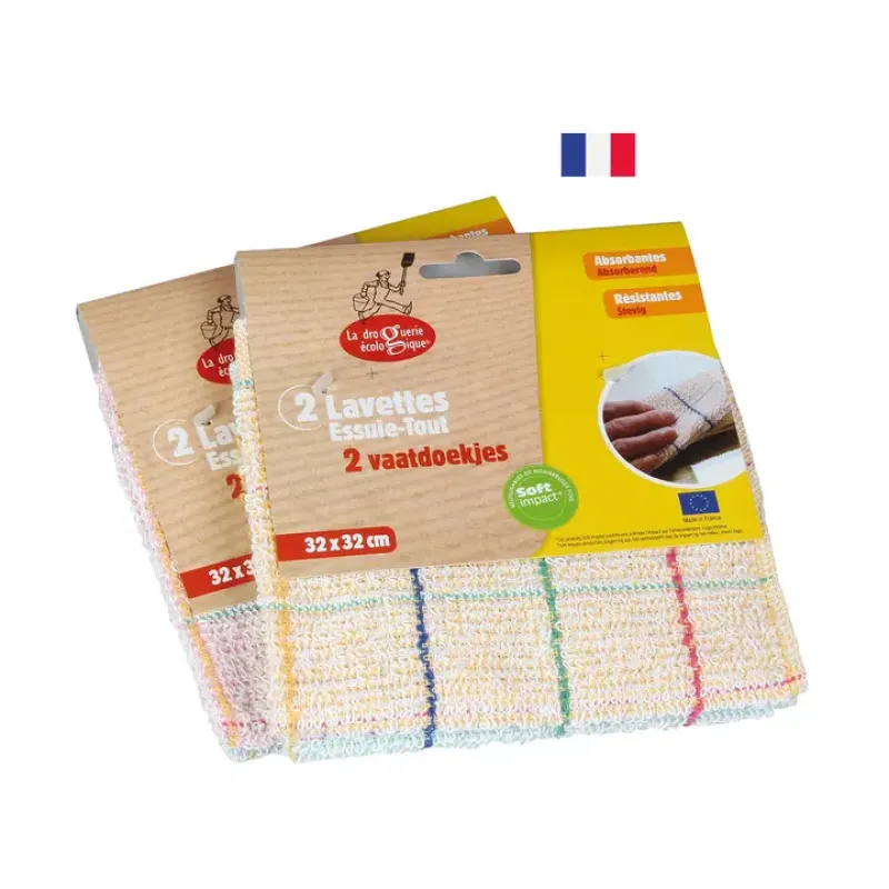 Herbruikbare Vaatdoekjes - Absorberend & Wasbaar - Set van 2 (32x32cm)