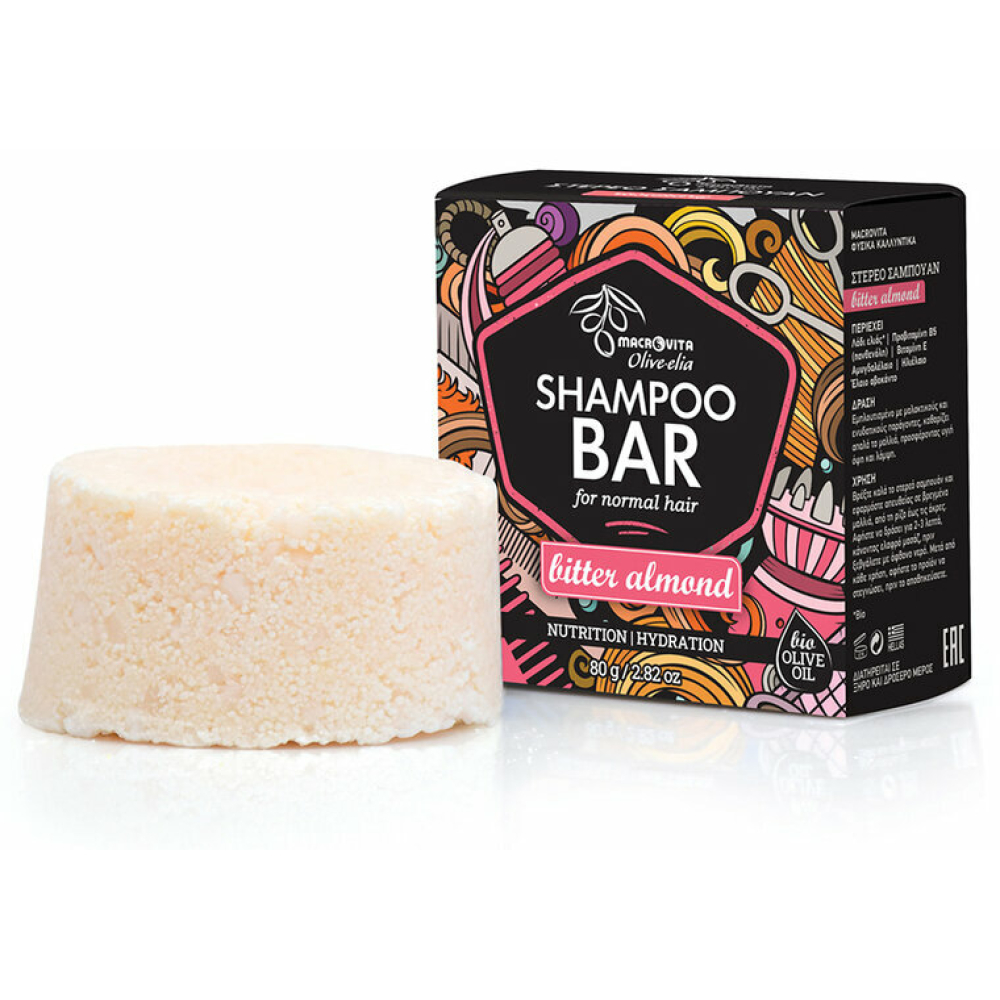 Olive elia Shampoo Bar voor Normaal Haar met Amandel