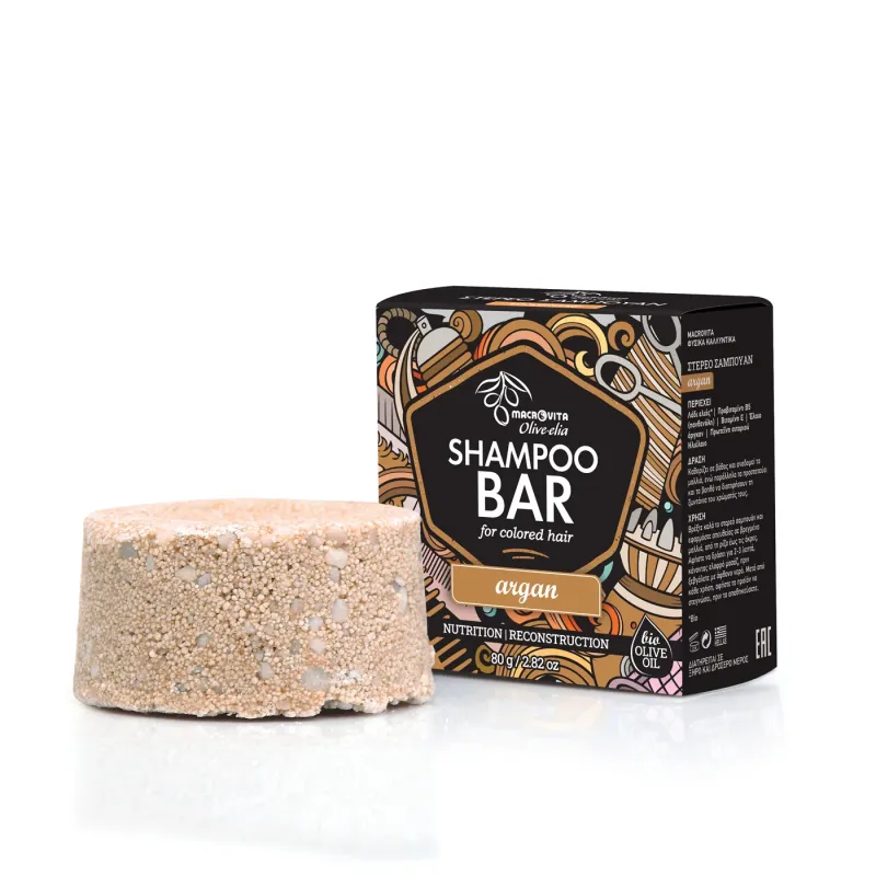 Macrovita Olive-Elia - Argan Shampoo bar (voor gekleurd haar)