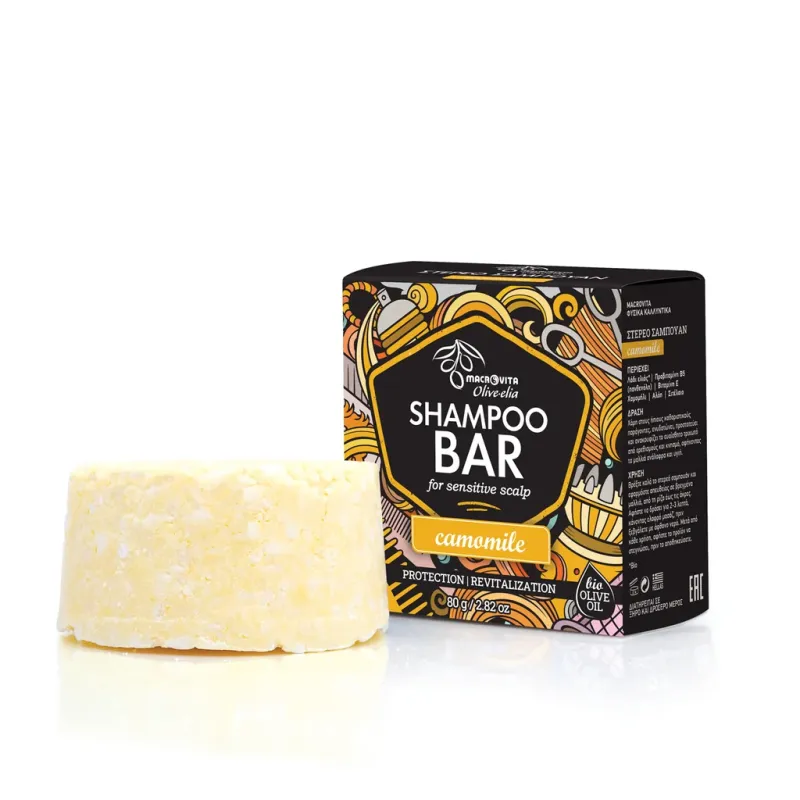 Macrovita Olive-elia - Natuurlijke Shampoo Bar bij gevoelige huid, eczeem, psoriasis – 80 g