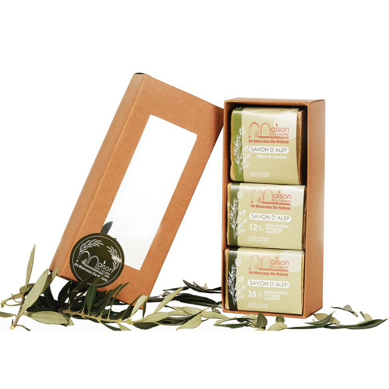 Maison du laurier - Geschenkdoos 3 Aleppo zepen