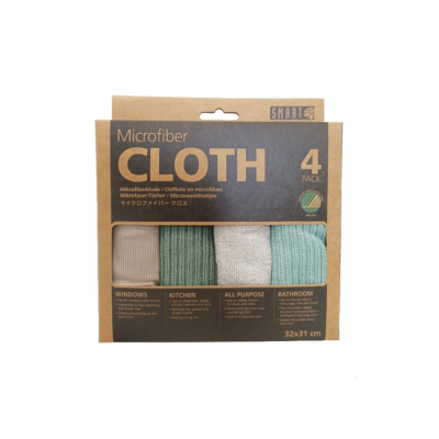 MICROVEZEL SCHOONMAAKDOEKJES - GRIJS/GROEN - 4ST