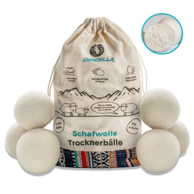Chinchilla Drogerballen 100 % Wol 6 stuks Chinchilla Drogerballen 100 % Wol 6 stuks