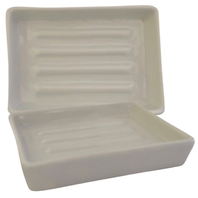 Zeepbakje Clausa handgemaakt keramiek wit