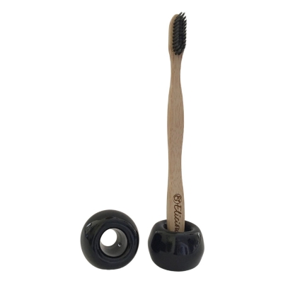 Tandenborstelhouder handgemaakt keramiek zwart Tandenborstelhouder handgemaakt keramiek zwart