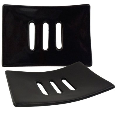 Zeepschaaltje Aperi handgemaakt keramiek zwart Zeepschaaltje Aperi handgemaakt keramiek zwart