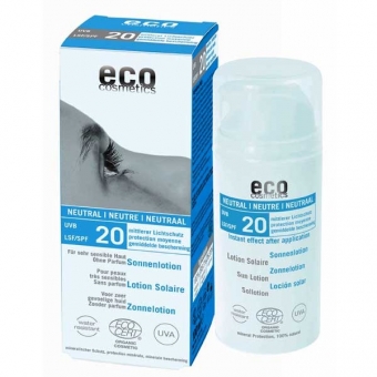 Eco cosmetics - zonnebrandcreme/lotion SPF20, zonder parfum en alcohol